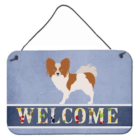 Carolines Treasures Papillon Welcome Wall or Door Hanging Prints BB8310DS812
